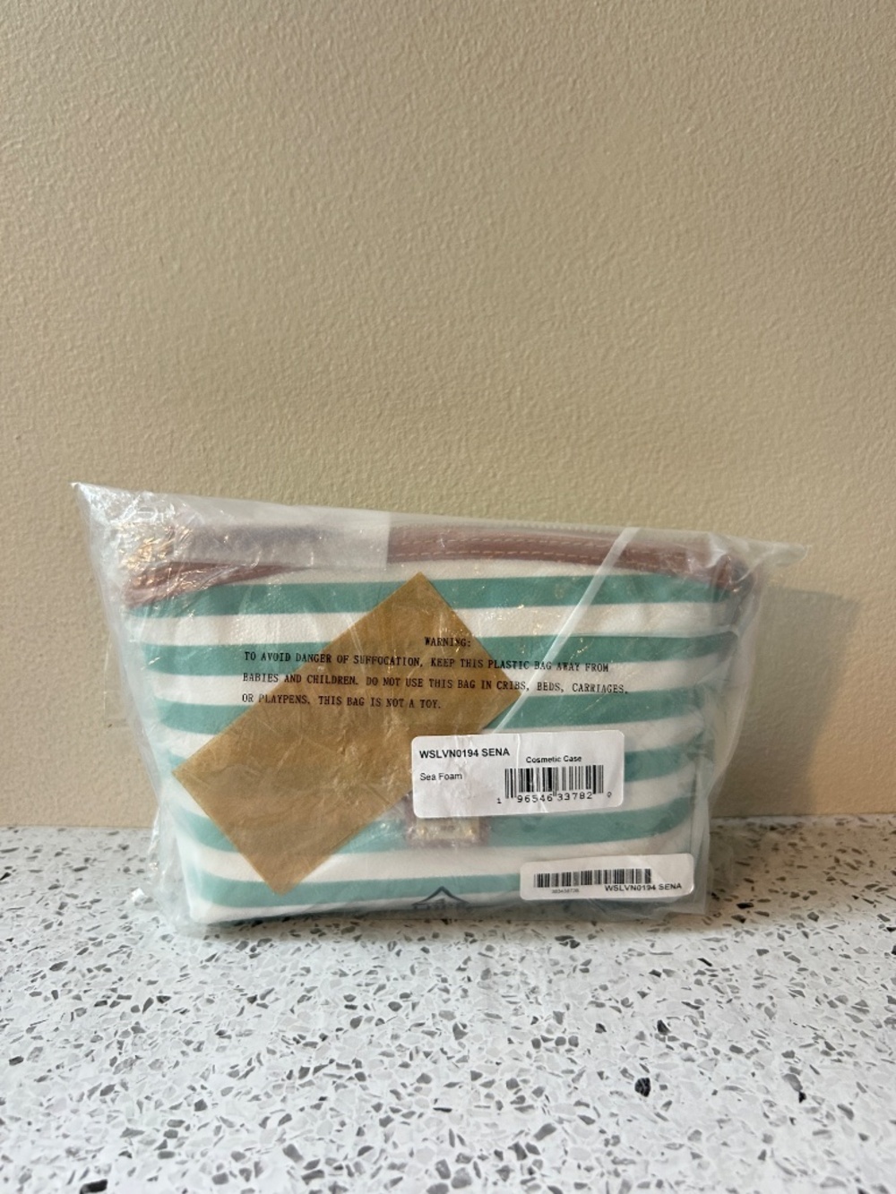 Dooney & Bourke Sullivan Cosmetics Bag  -   Blue and White Stripes - Picture 8 of 8